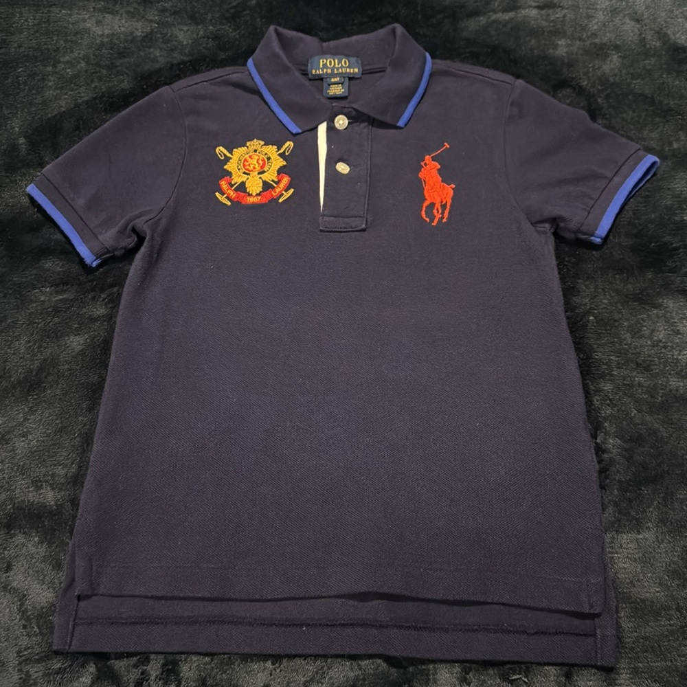 Polo by Ralph Lauren Patchwork Polo Team Shirt..SIZE 4/4T